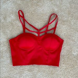 Red corset top with push up